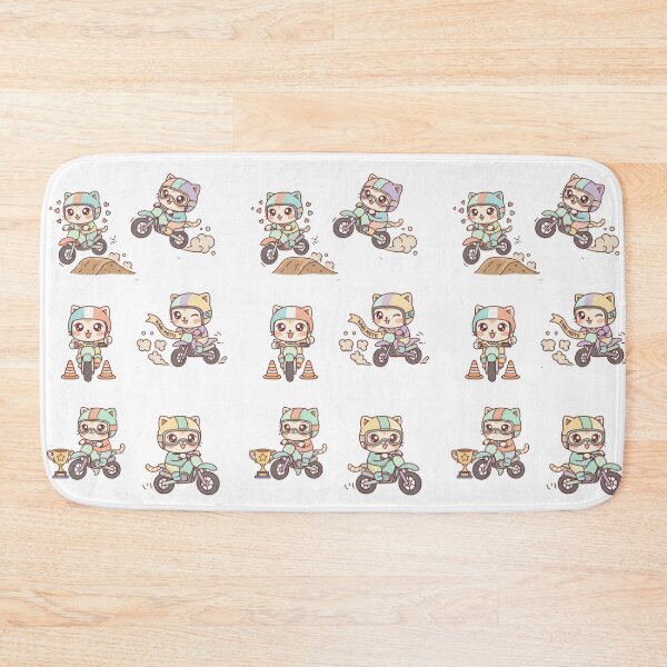 Item preview, Kawaii Motorbike Adventure: Pack of 6 Adorable Biker Kittens | Cute Biker Cat Design for Motorcycle and Cat Lovers designed and sold by DibuHumor.