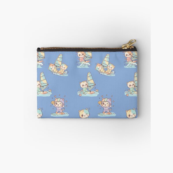 Item preview, Kawaii Water Adventure: Pack of 5 Adorable Surfing and Windsurfing Kittens | Cute Summer Cat Design for Sea and Cat Lovers designed and sold by DibuHumor.