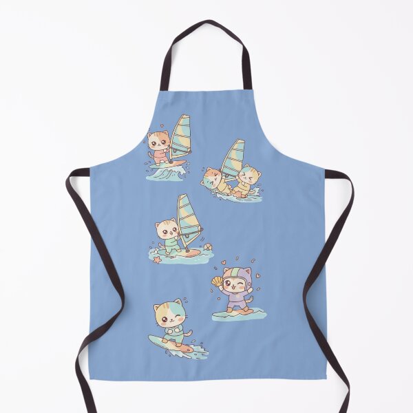 Item preview, Kawaii Water Adventure: Pack of 5 Adorable Surfing and Windsurfing Kittens | Cute Summer Cat Design for Sea and Cat Lovers designed and sold by DibuHumor.