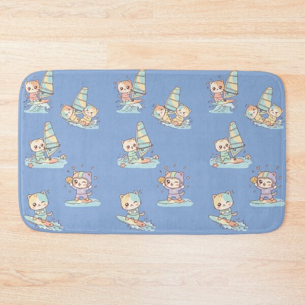 Item preview, Kawaii Water Adventure: Pack of 5 Adorable Surfing and Windsurfing Kittens | Cute Summer Cat Design for Sea and Cat Lovers designed and sold by DibuHumor.