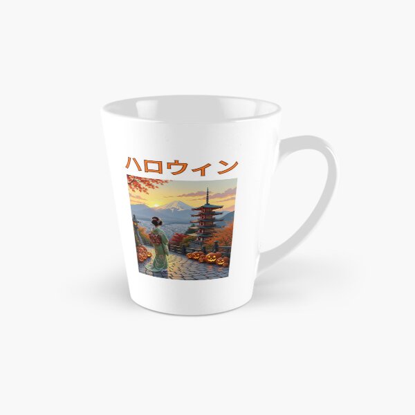 Item preview, Halloween geisha, Asian woman, pagoda, Asian landscape, pumpkin,  designed and sold by Coolparrotgirl.
