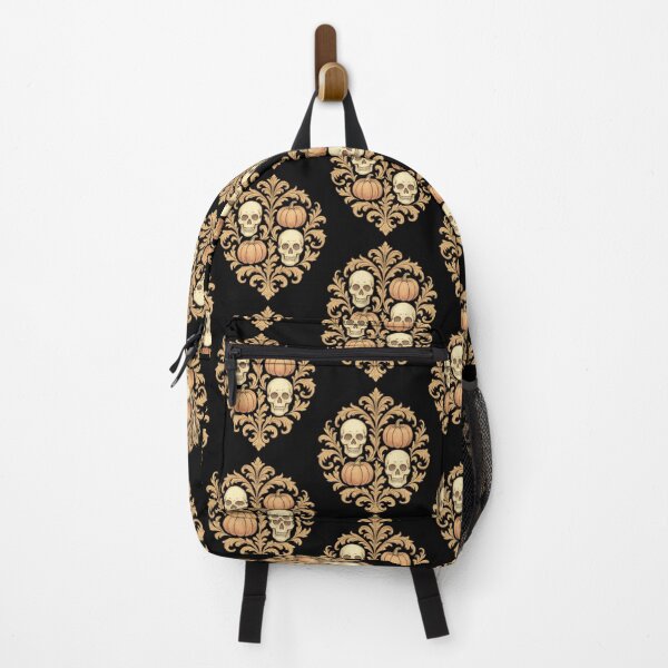 Item preview, Gothic Damask Skulls and Pumpkins designed and sold by JudithLatko.