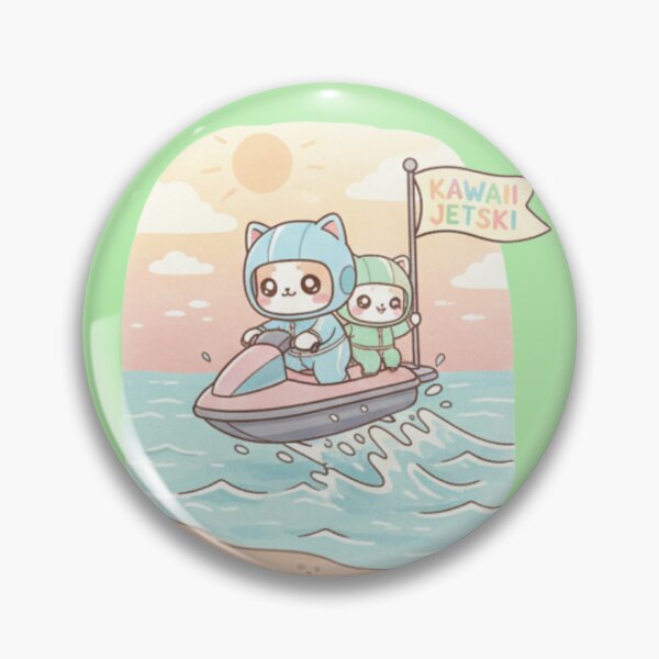 Item preview, Kawaii Sea Adventure: Pack of 5 Adorable Jet Ski Pilot Kittens | Cute Seadoo Cat Design for Speed and Summer Lovers designed and sold by DibuHumor.