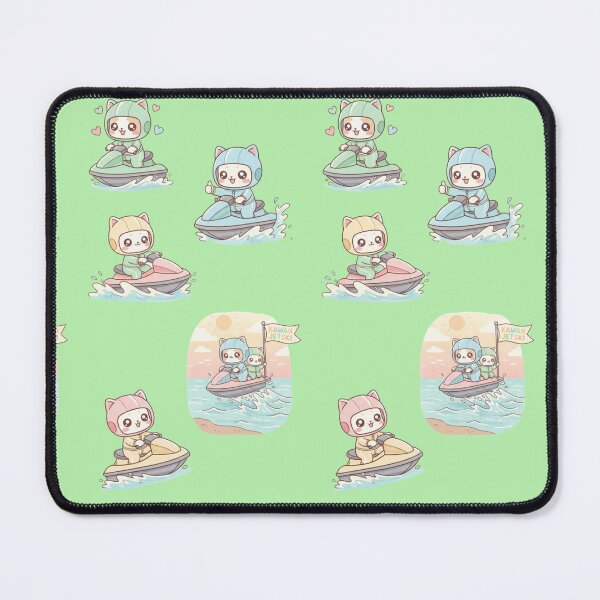 Item preview, Kawaii Sea Adventure: Pack of 5 Adorable Jet Ski Pilot Kittens | Cute Seadoo Cat Design for Speed and Summer Lovers designed and sold by DibuHumor.