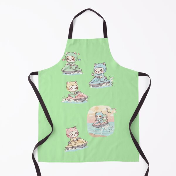 Item preview, Kawaii Sea Adventure: Pack of 5 Adorable Jet Ski Pilot Kittens | Cute Seadoo Cat Design for Speed and Summer Lovers designed and sold by DibuHumor.