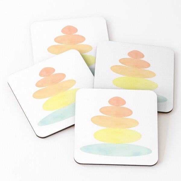 Item preview, Balance in Color – Minimalist Stacked Stones Watercolor Design designed and sold by ZeMa-JA.