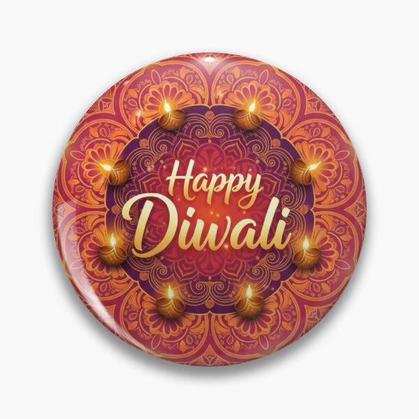 Item preview, Happy Diwali | Rangoli Mandala with Glowing Diyas designed and sold by digitallyyour.