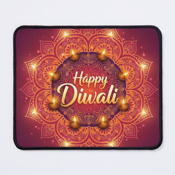 Item preview, Happy Diwali | Rangoli Mandala with Glowing Diyas designed and sold by digitallyyour.