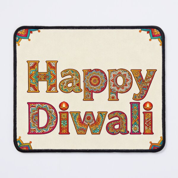 Item preview, Diseño de texto de mandala para Feliz Diwali | Saludo festivo y arte mural designed and sold by digitallyyour.