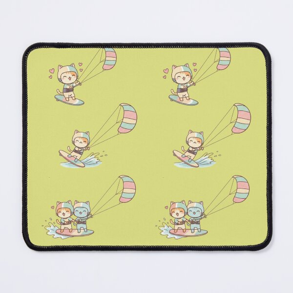 Item preview, Kawaii Kite Adventure: Pack of 3 Adorable Kitesurfing Kittens | Cute Kiteboarding Cat Design for Wind and Wave Lovers designed and sold by DibuHumor.