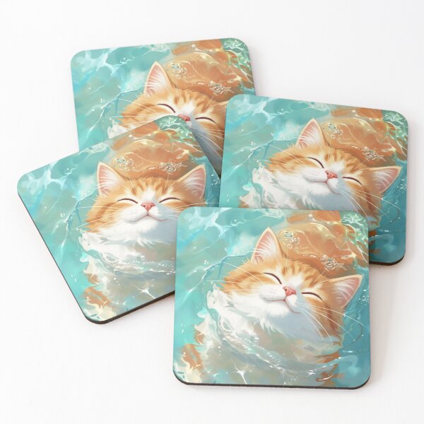 Item preview, swimming cat designed and sold by shymuscat.