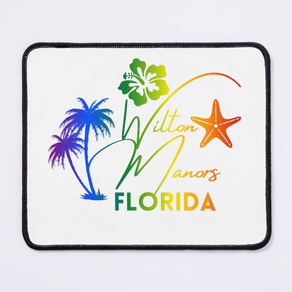 Item preview, Rainbow Wilton Manors Florida Design with Tropical Palm Hibiscus and Starfish designed and sold by WarFX Designs.