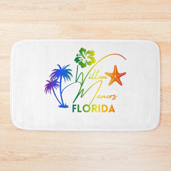Item preview, Rainbow Wilton Manors Florida Design with Tropical Palm Hibiscus and Starfish designed and sold by WarFX Designs.