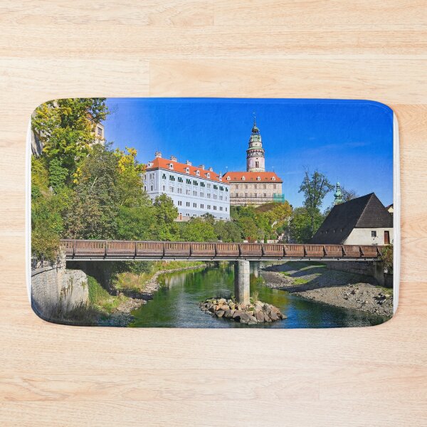 Item preview, Cesky Krumlov castle tower and the Vltava River, autumn season designed and sold by goceris.