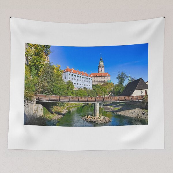 Item preview, Cesky Krumlov castle tower and the Vltava River, autumn season designed and sold by goceris.