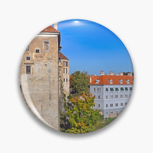 Item preview, Cesky Krumlov castle tower and the Vltava River cityscape, autumn season designed and sold by goceris.