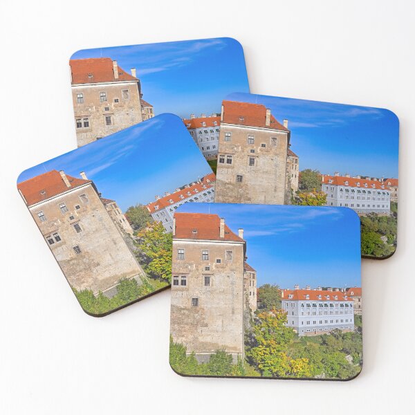 Item preview, Cesky Krumlov castle tower and the Vltava River cityscape, autumn season designed and sold by goceris.