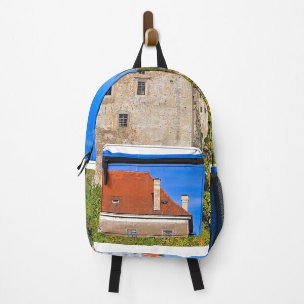 Item preview, Cesky Krumlov castle tower and the Vltava River cityscape, autumn season designed and sold by goceris.