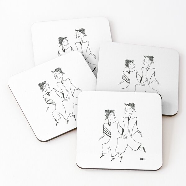 Item preview, Curly Vibes— Playful Duo Illustration designed and sold by ODDSPARK.