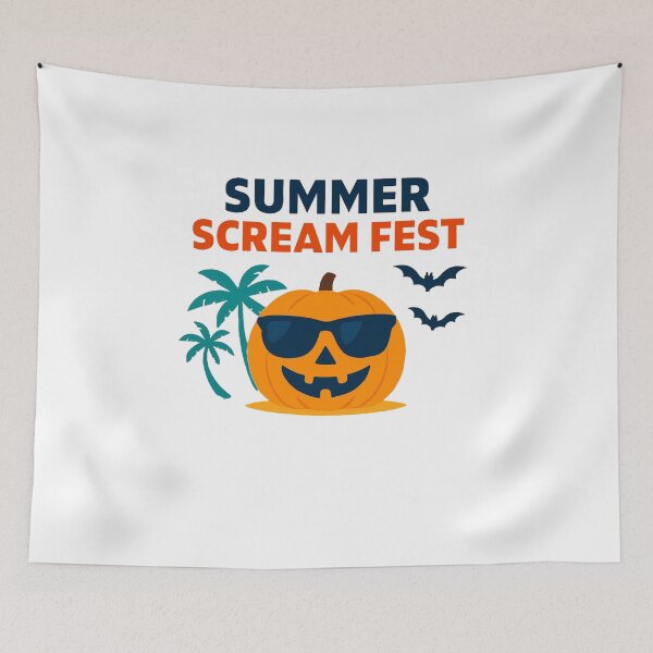 Item preview, Summer Scream Fest – Funny Halloween Beach Pumpkin designed and sold by RuweisVibes.