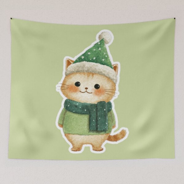 Item preview, Christmas cuteness - kawaii kitty designed and sold by ElixirCraft.