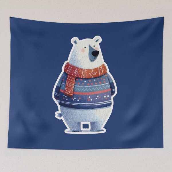 Item preview, Winter BigTeddy Bear - Cozy Nordic Christmas designed and sold by ElixirCraft.