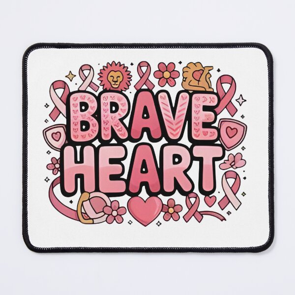 Item preview, Brave Heart Pink Ribbon Breast Cancer Awareness T-Shirt designed and sold by FestivityFinds.