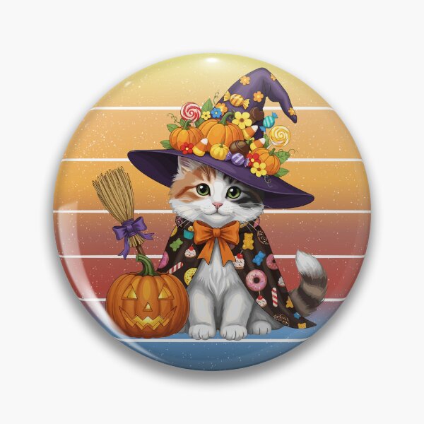 Item preview, Halloween Witch Cat – Cute Pumpkin Magic designed and sold by  Catpuccino.