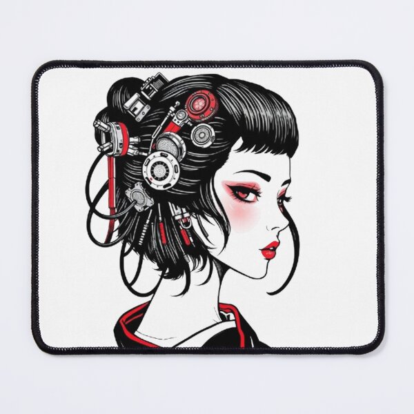 Item preview, Cyberpunk Geisha Girl Portrait designed and sold by NexaSpire.