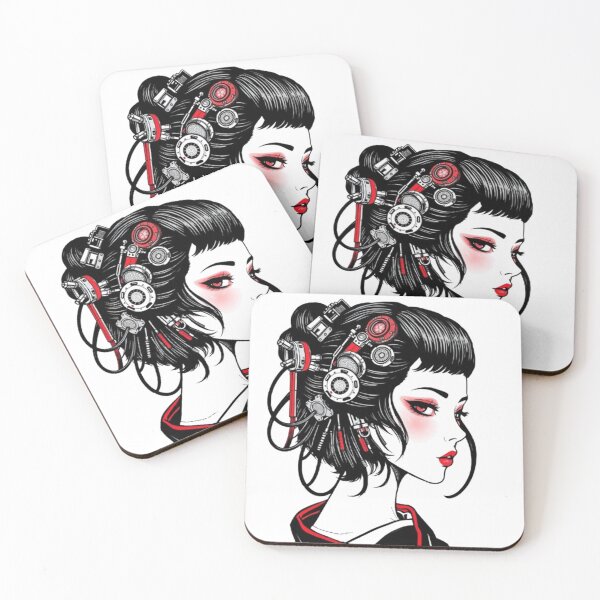 Item preview, Cyberpunk Geisha Girl Portrait designed and sold by NexaSpire.