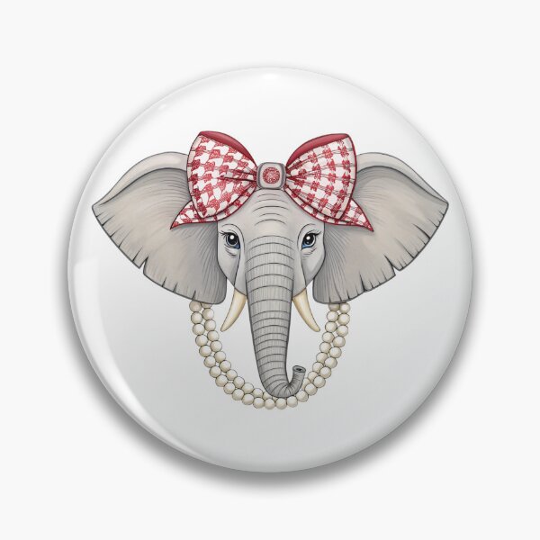 Item preview, Dainty Houndstooth Bow Elephant With Pearls designed and sold by ashofthesouth.