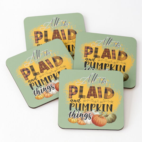 Item preview, All the Plaid and Pumpkin Things – Cozy Orange Plaid & Pumpkin Design | Fall Gift Idea designed and sold by petpuppymania.