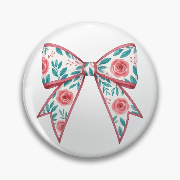 Item preview, Floral Bow with Elegant Rose and Leaf Pattern designed and sold by ArtfulWeave.
