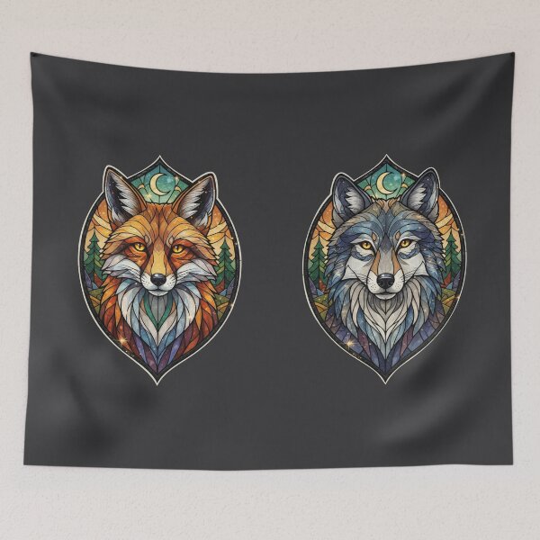 Item preview, Stained Glass Wolf - Guardian of the Forest| Sticker pack designed and sold by MerchYouSearch.