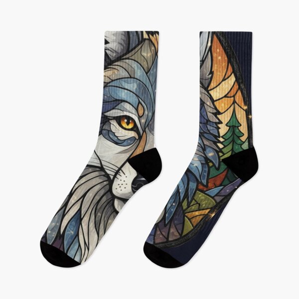 Item preview, Stained Glass Wolf - Guardian of the Forest| Sticker pack designed and sold by MerchYouSearch.