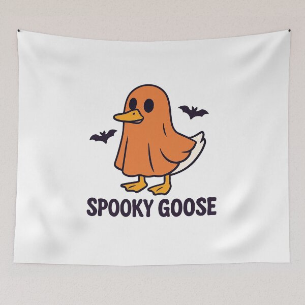 Item preview, Funny Spooky Goose in Halloween Ghost Costume designed and sold by RuweisVibes.