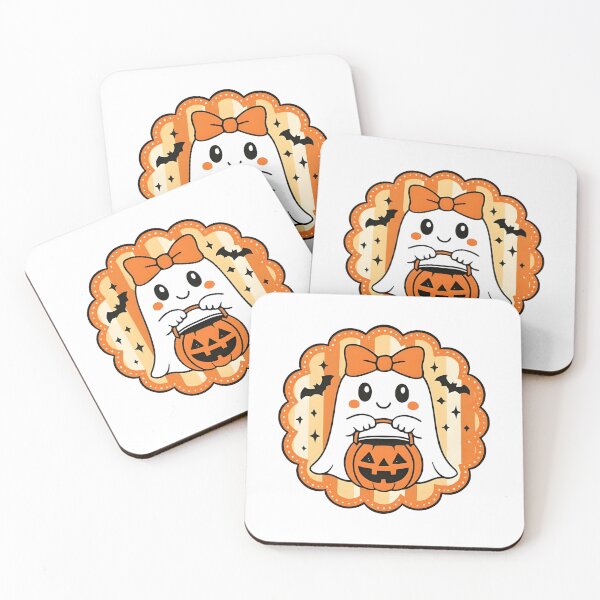 Item preview, Cute Trick or Treat Girl Ghost Kawaii Halloween Sticker designed and sold by FestivityFinds.