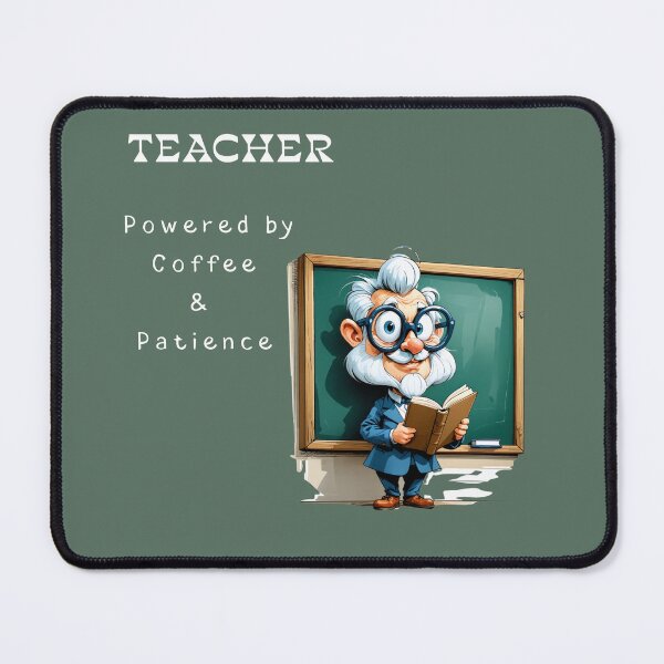 Item preview, Teacher Powered by Coffee & Patience – Funny Teacher Gift Classroom Cartoon designed and sold by joxprints.