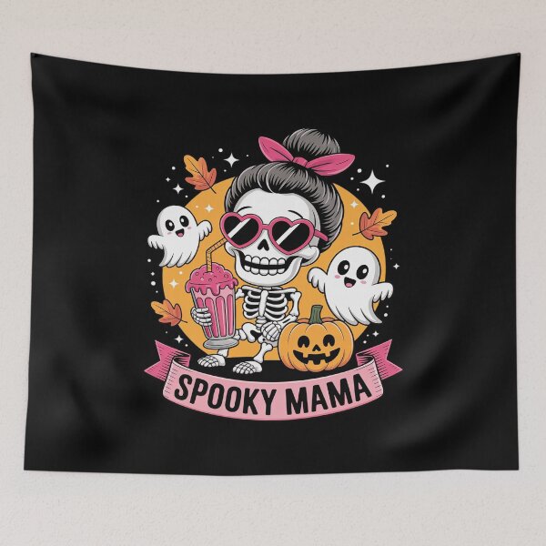 Item preview, Spooky Mama Skeleton Mom Coffee Jack O Lantern Halloween  designed and sold by BeetleMalon.