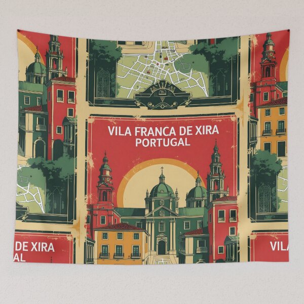 Item preview, Vila Franca de Xira Portugal 1950s Vintage Travel Tourism designed and sold by TravelersGems.