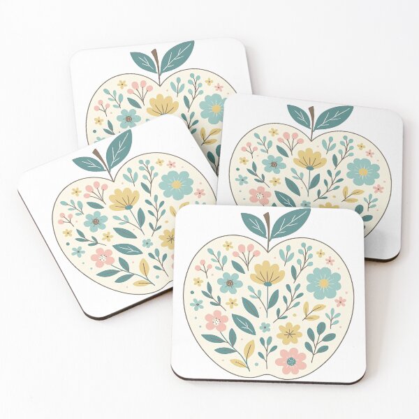 Item preview, Pastel Floral Apple Illustration with Leaves designed and sold by ArtfulWeave.