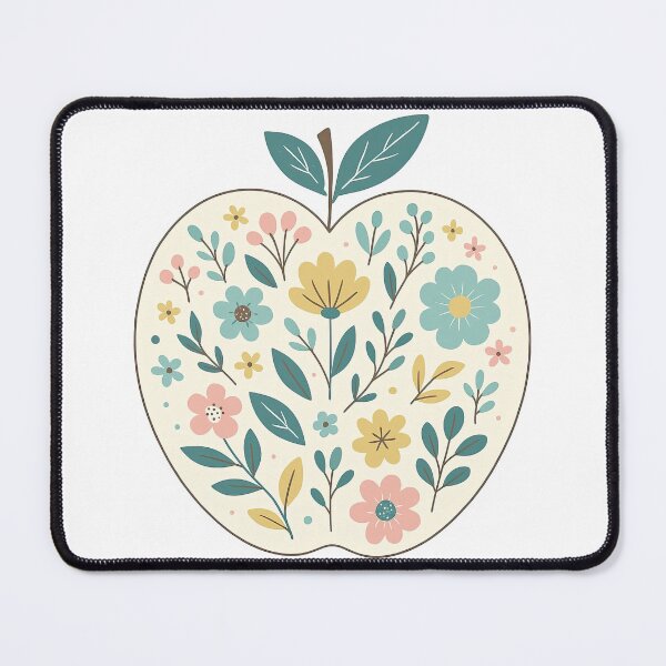 Item preview, Pastel Floral Apple Illustration with Leaves designed and sold by ArtfulWeave.