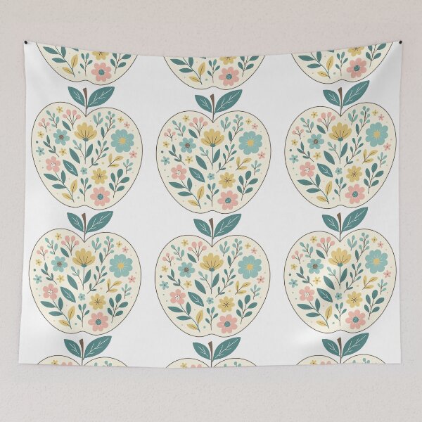 Item preview, Pastel Floral Apple Illustration with Leaves designed and sold by ArtfulWeave.
