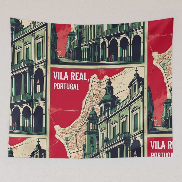 Item preview, Vila Real Portugal 1950s Vintage Travel Tourism designed and sold by TravelersGems.
