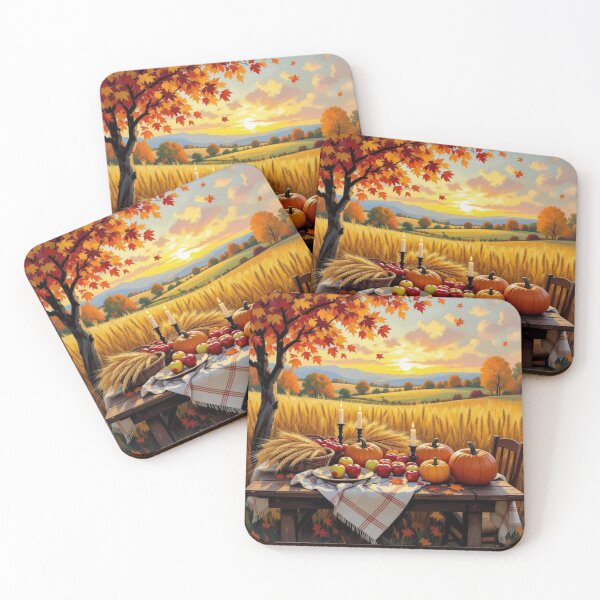 Item preview, Harvest Glow - Festively set table under a golden sky – Autumn abundance & tradition designed and sold by FotoworldEdel.