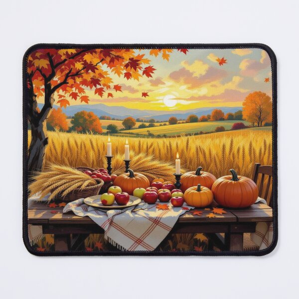 Item preview, Harvest Glow - Festively set table under a golden sky – Autumn abundance & tradition designed and sold by FotoworldEdel.