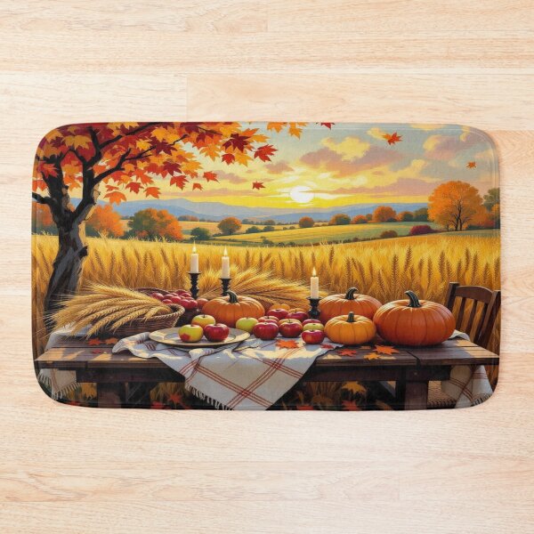 Item preview, Harvest Glow - Festively set table under a golden sky – Autumn abundance & tradition designed and sold by FotoworldEdel.