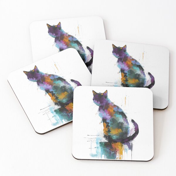 Item preview, Colorful Abstract Cat Silhouette  designed and sold by caracatita75.