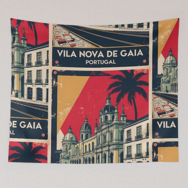 Item preview, Vila Nova de Gaia Portugal 1950s Vintage Travel Tourism designed and sold by TravelersGems.