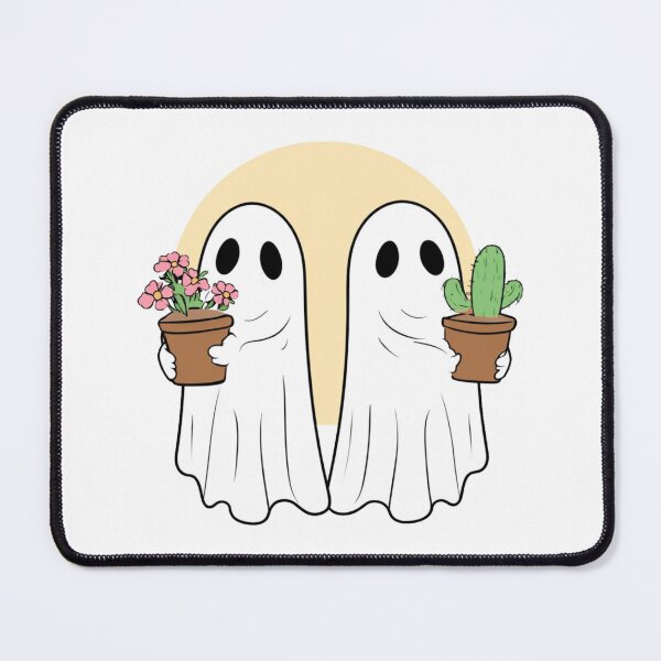 Item preview, Cute Cartoon Ghost Friends with Flower and Cactus Plants designed and sold by RuweisVibes.